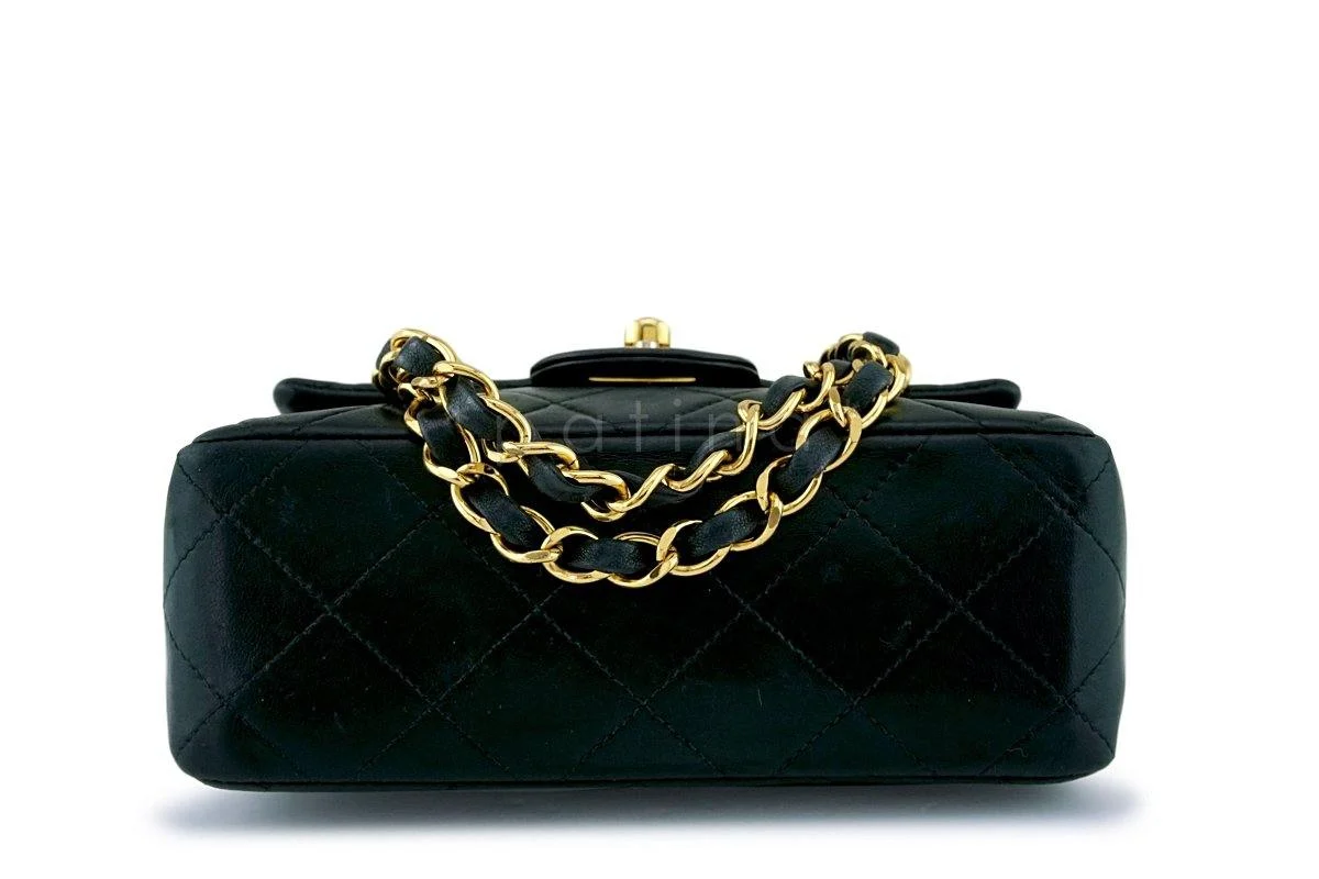 Chanel Black Classic Quilted Square Mini Flap Bag 24k GHW - Image 6