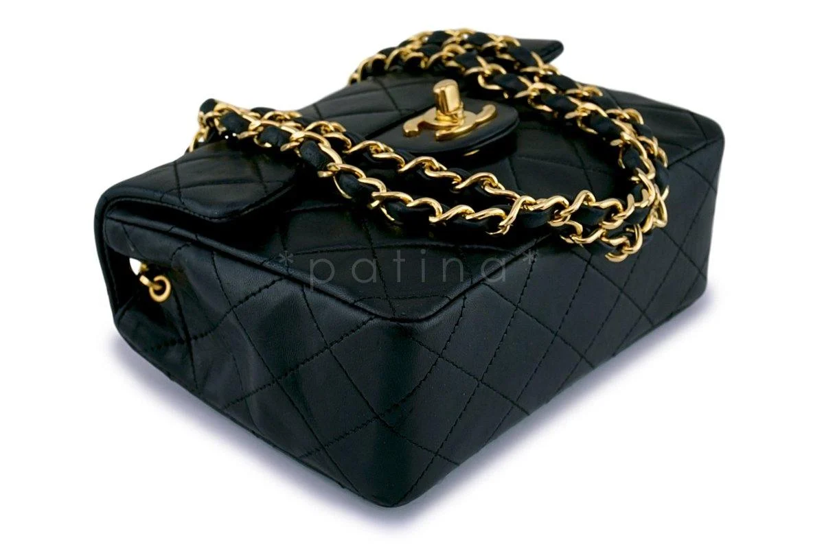 Chanel Black Classic Quilted Square Mini Flap Bag 24k GHW - Image 7