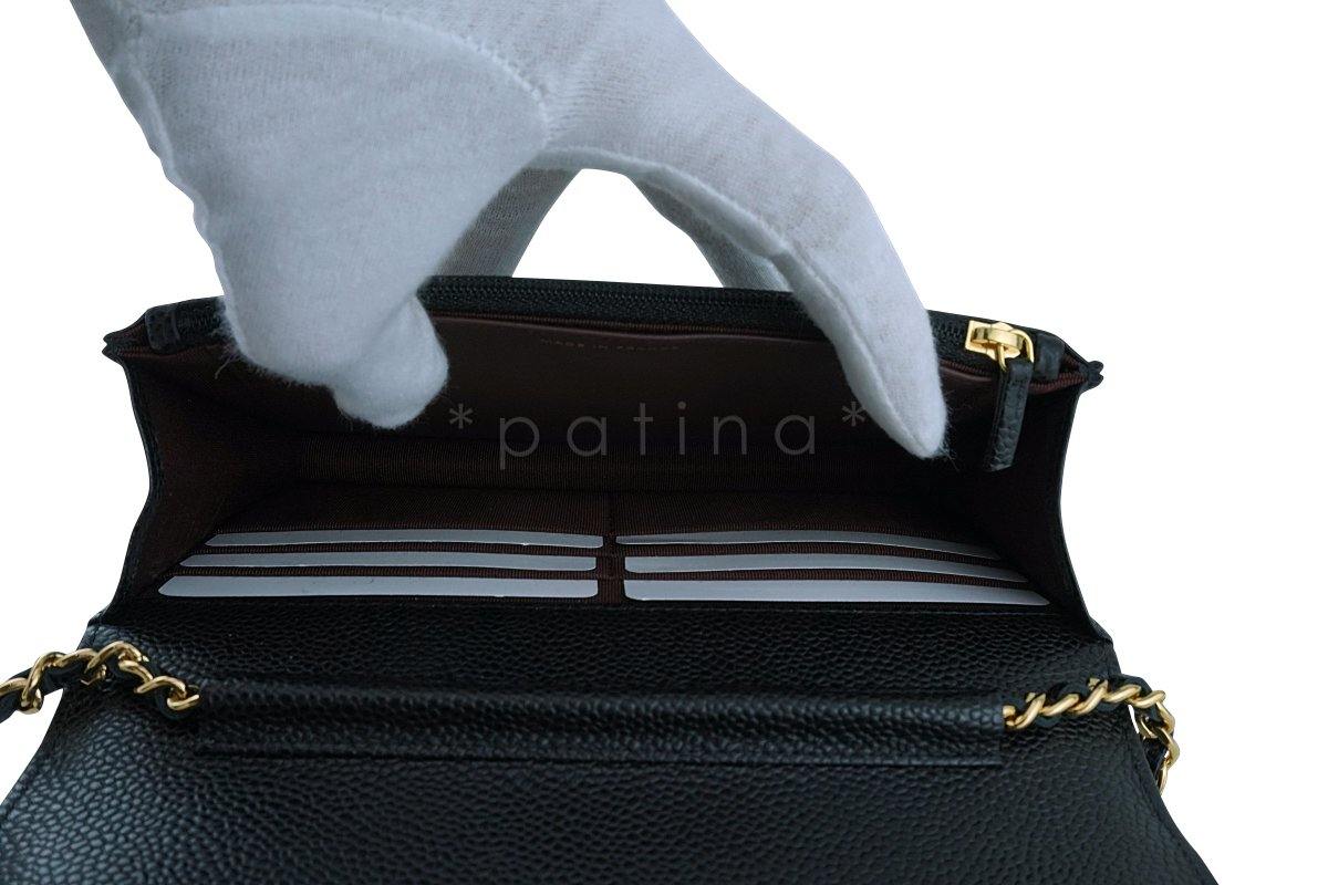 Chanel Black Classic Quilted WOC Wallet on Chain Flap Bag GHW - Image 10