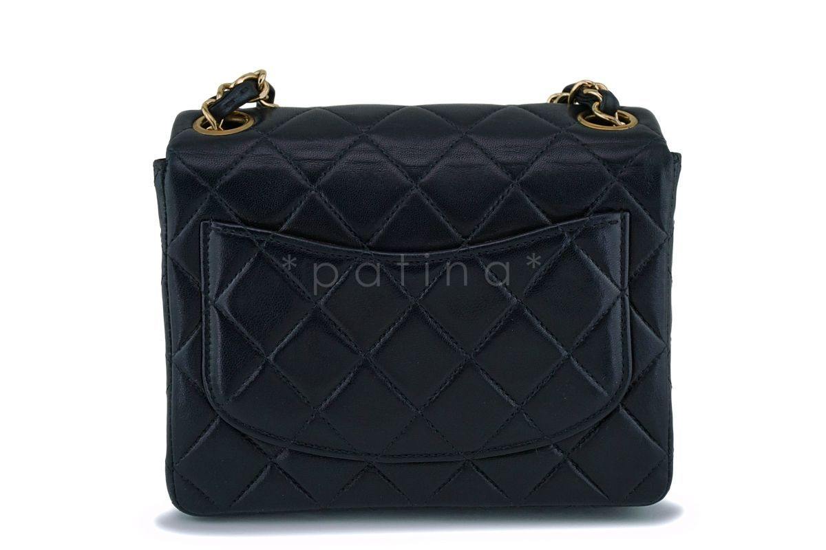 Chanel Black Classic Square Mini Flap Bag 24k GHW - Image 5
