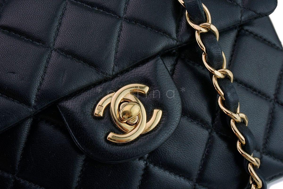 Chanel Black Classic Square Mini Flap Bag 24k GHW - Image 8