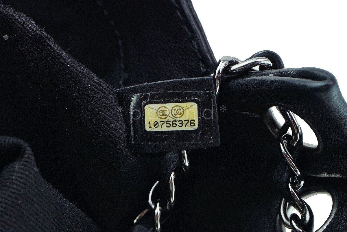 Chanel Black Diamond Stitch Jumbo Accordion Classic Flap Bag - Image 11