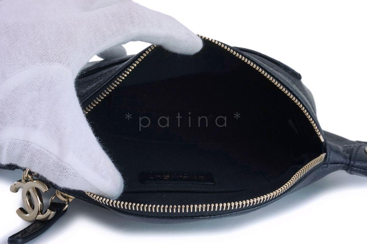 Chanel Black Glazed Calfskin "Pocket" Banane Fanny Pack Belt Bum Bag GHW TUU - Image 6