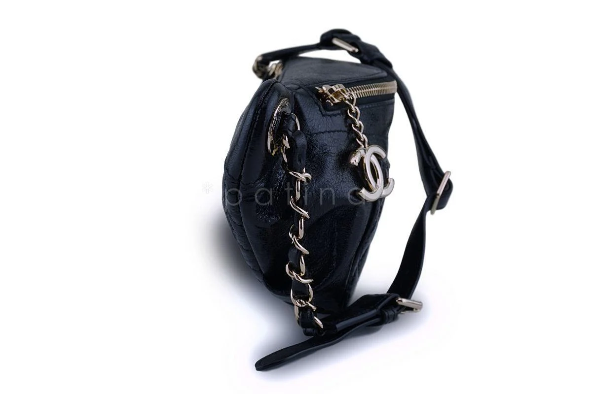 Chanel Black Glazed Calfskin "Pocket" Banane Fanny Pack Belt Bum Bag GHW - Image 2