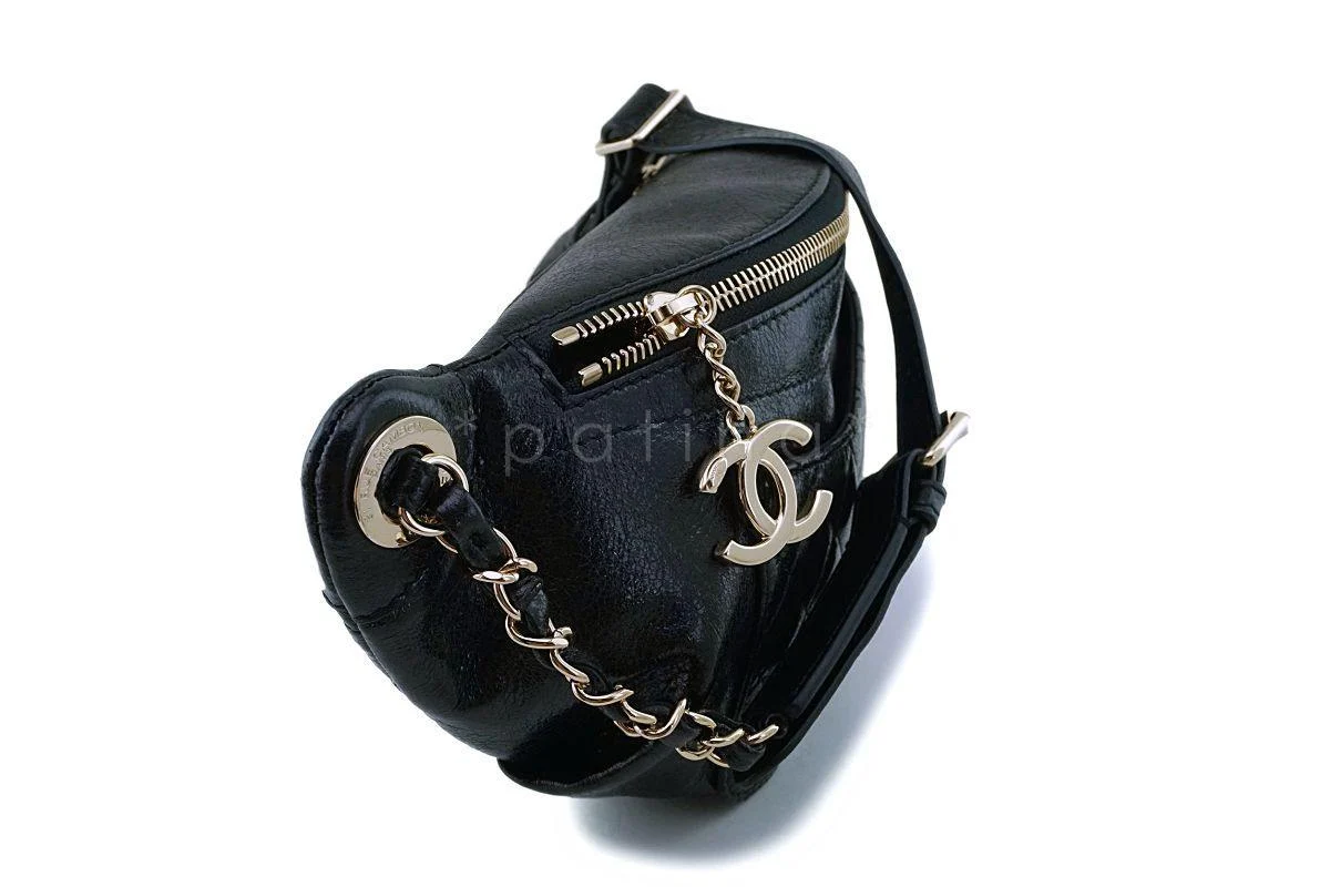 Chanel Black Glazed Calfskin "Pocket" Banane Fanny Pack Belt Waist Bag GHW - Image 2