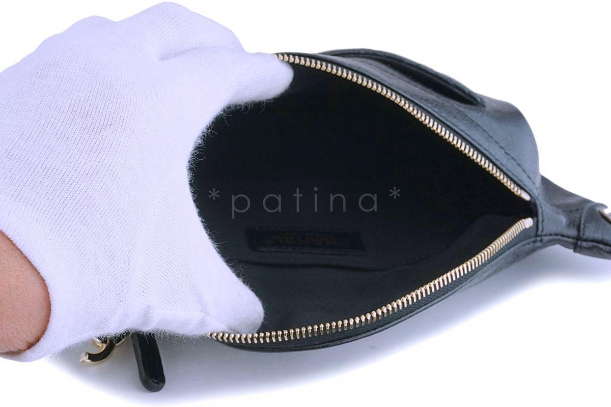 Chanel Black Glazed Calfskin "Pocket" Banane Fanny Pack Belt Waist Bag GHW - Image 6