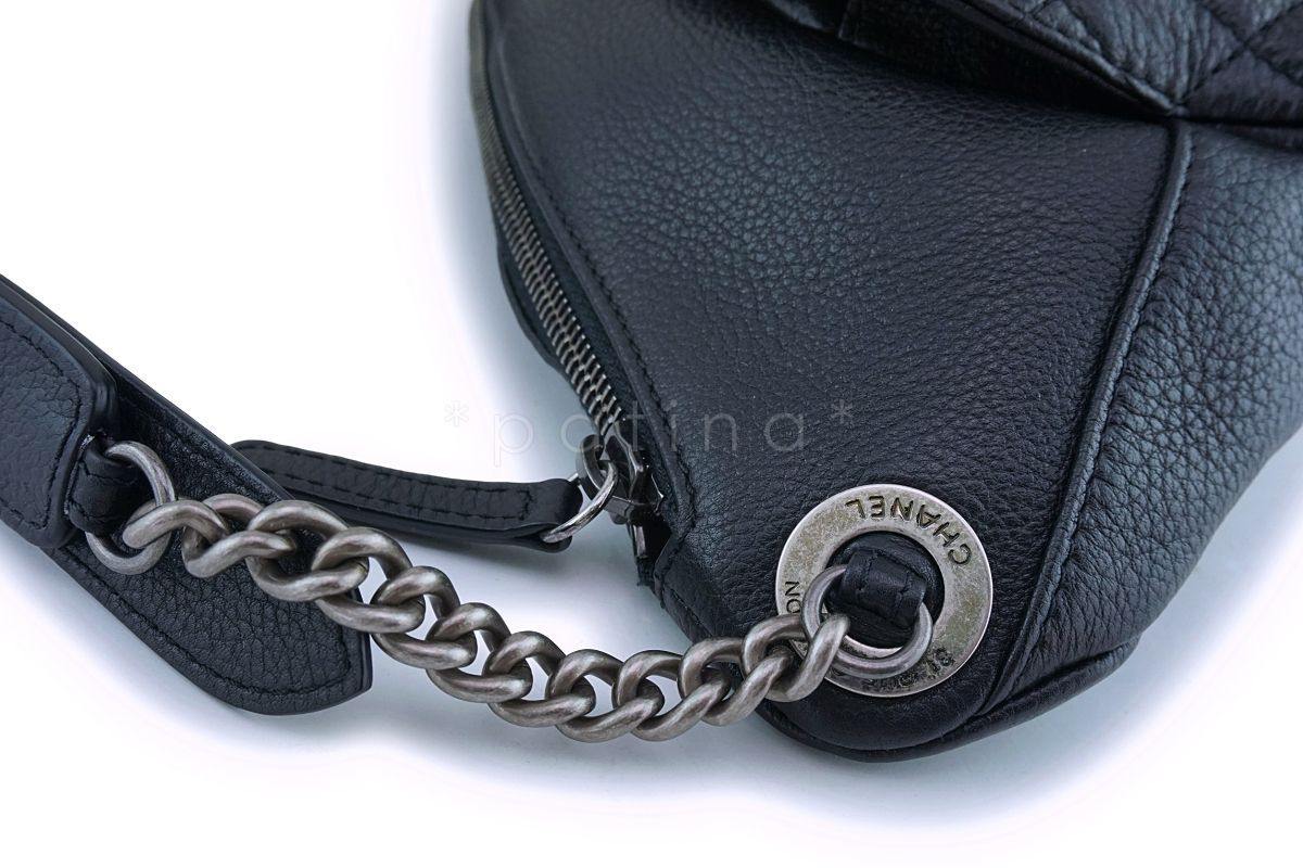 Chanel Black Grained Calfskin Quilted Classic Fanny Pack Bag RHW - Image 5