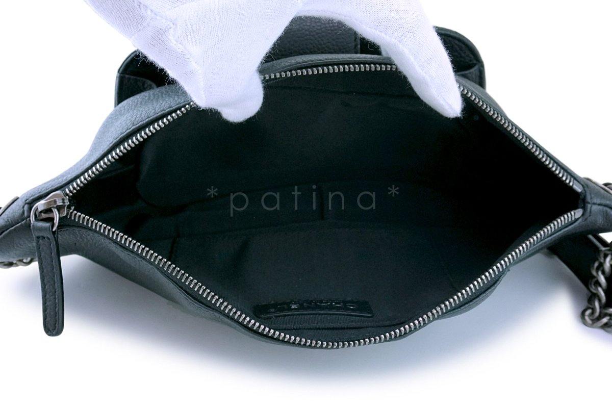 Chanel Black Grained Calfskin Quilted Classic Fanny Pack Bag RHW - Image 11