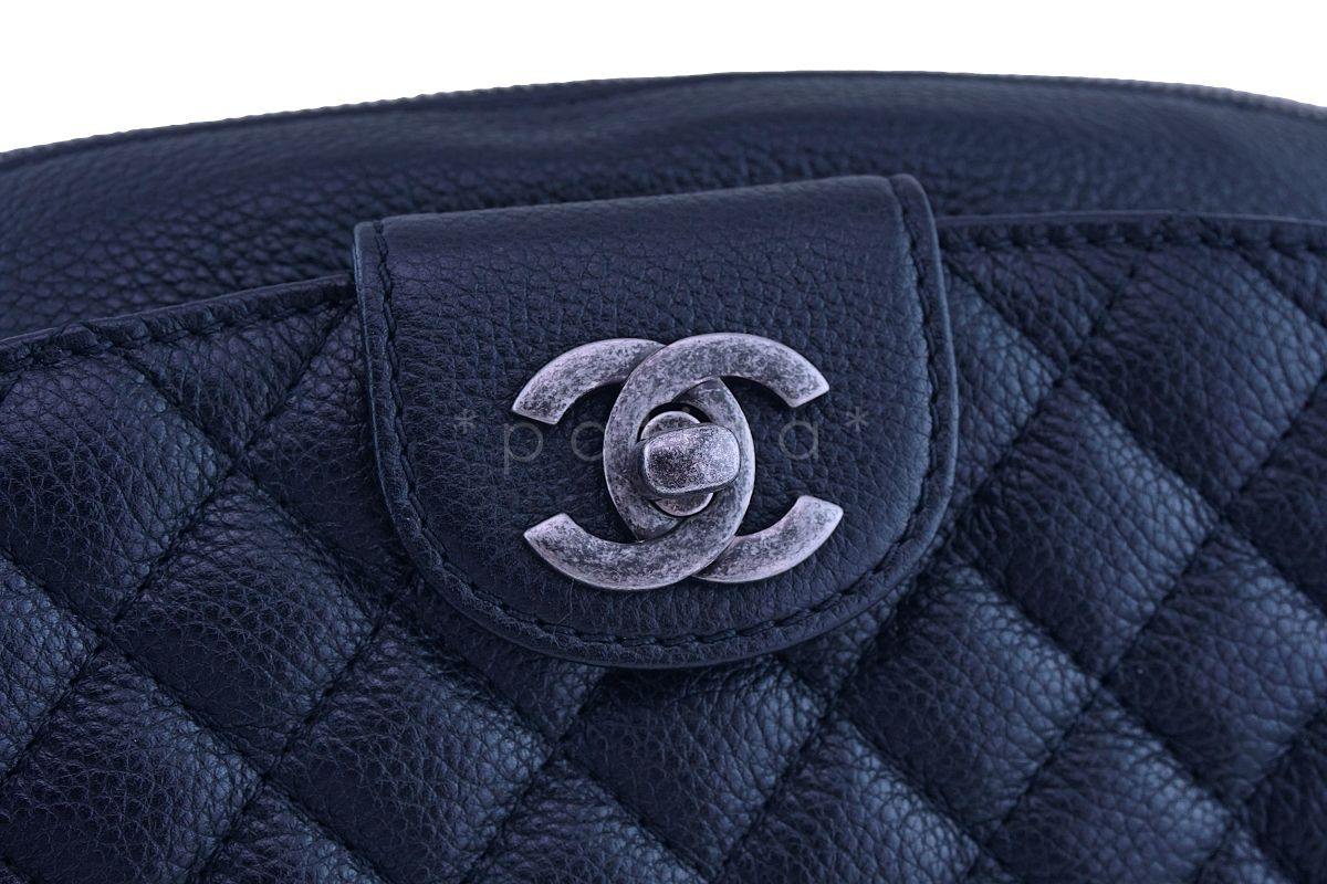 Chanel Black Grained Calfskin Quilted Classic Fanny Pack Bag RHW - Image 6