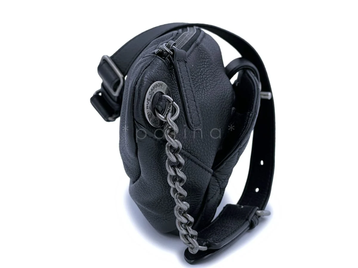 Chanel Black Grained Calfskin Quilted Classic Fanny Pack Bag RHW - Image 2