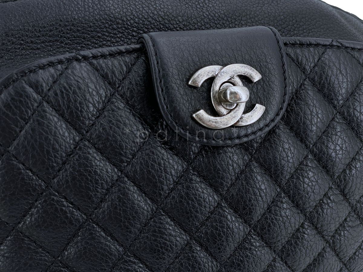Chanel Black Grained Calfskin Quilted Classic Fanny Pack Bag RHW - Image 6