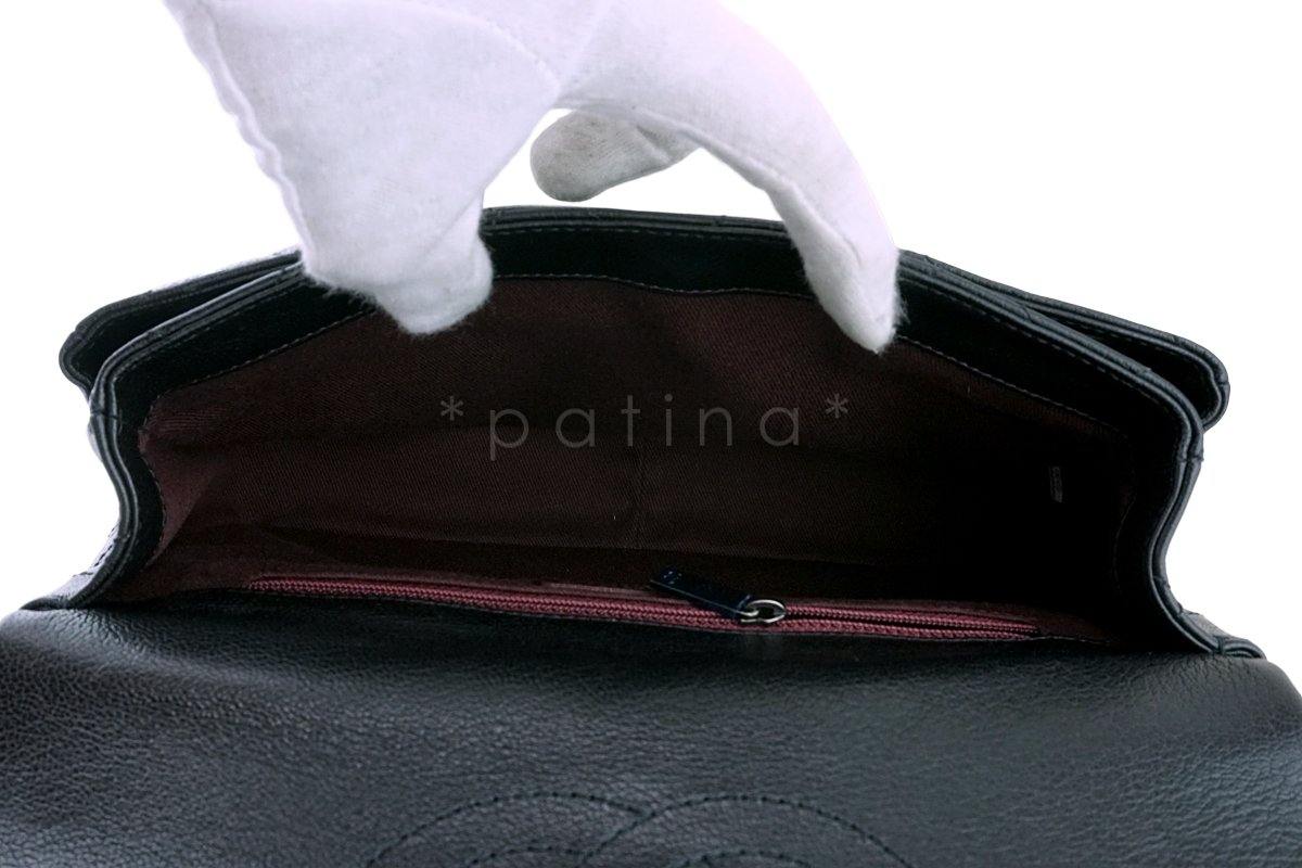 Chanel Black Grained Medium Double Carry Classic Flap Bag - Image 11