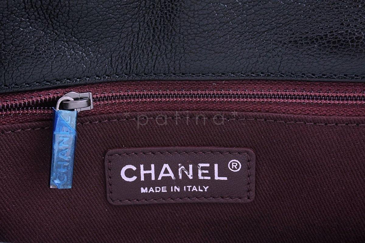 Chanel Black Grained Medium Double Carry Classic Flap Bag - Image 12