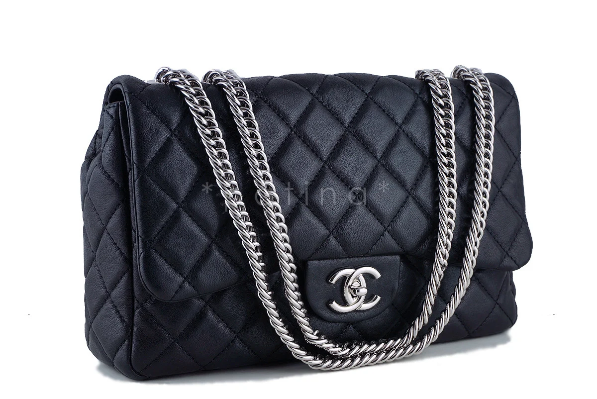 Chanel Black Jumbo Classic 2.55 Flap with Bijoux Chain Bag - Image 2