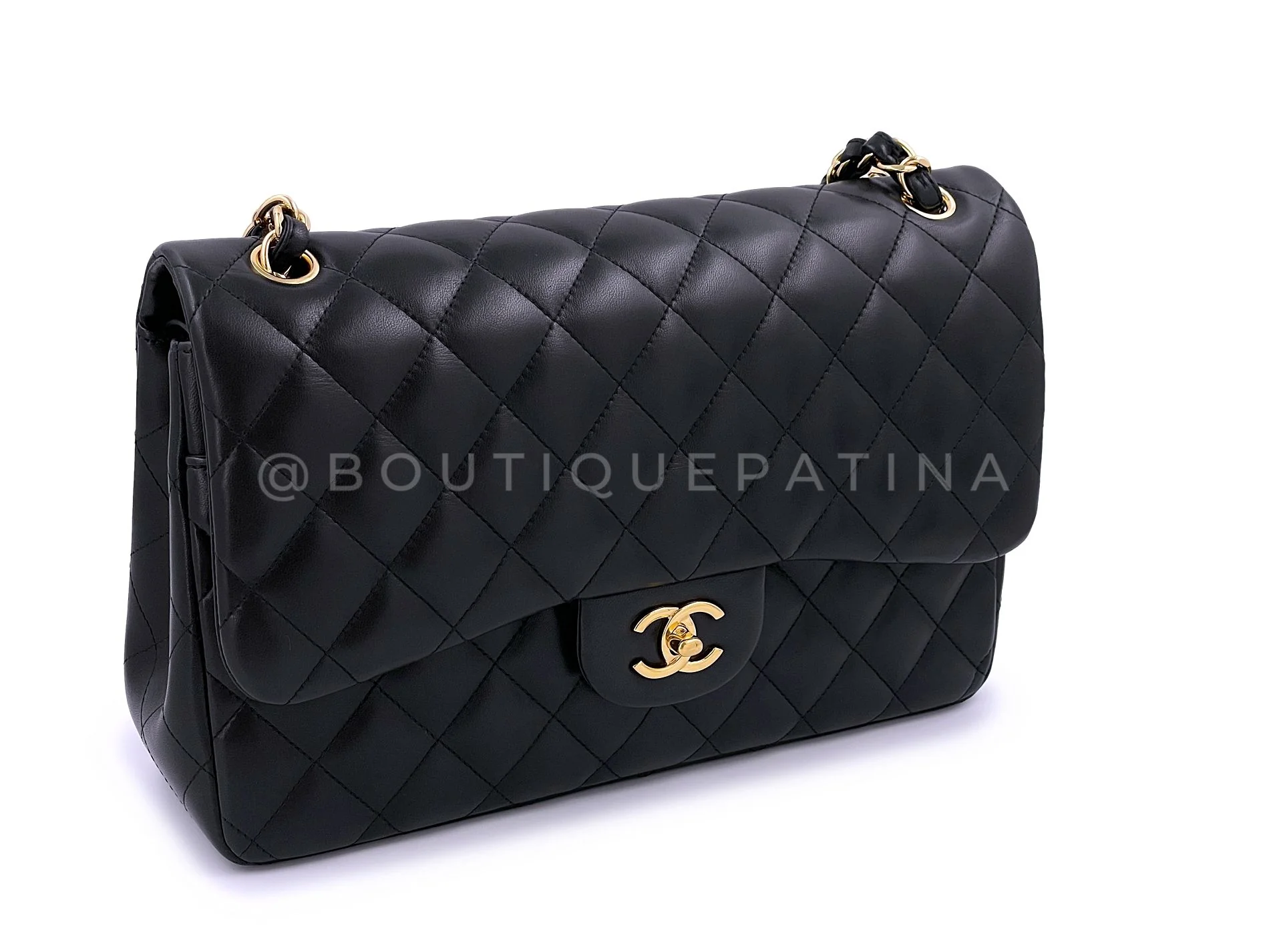 Chanel Black Jumbo Classic Double Flap Bag GHW Lambskin PU9 - Image 3