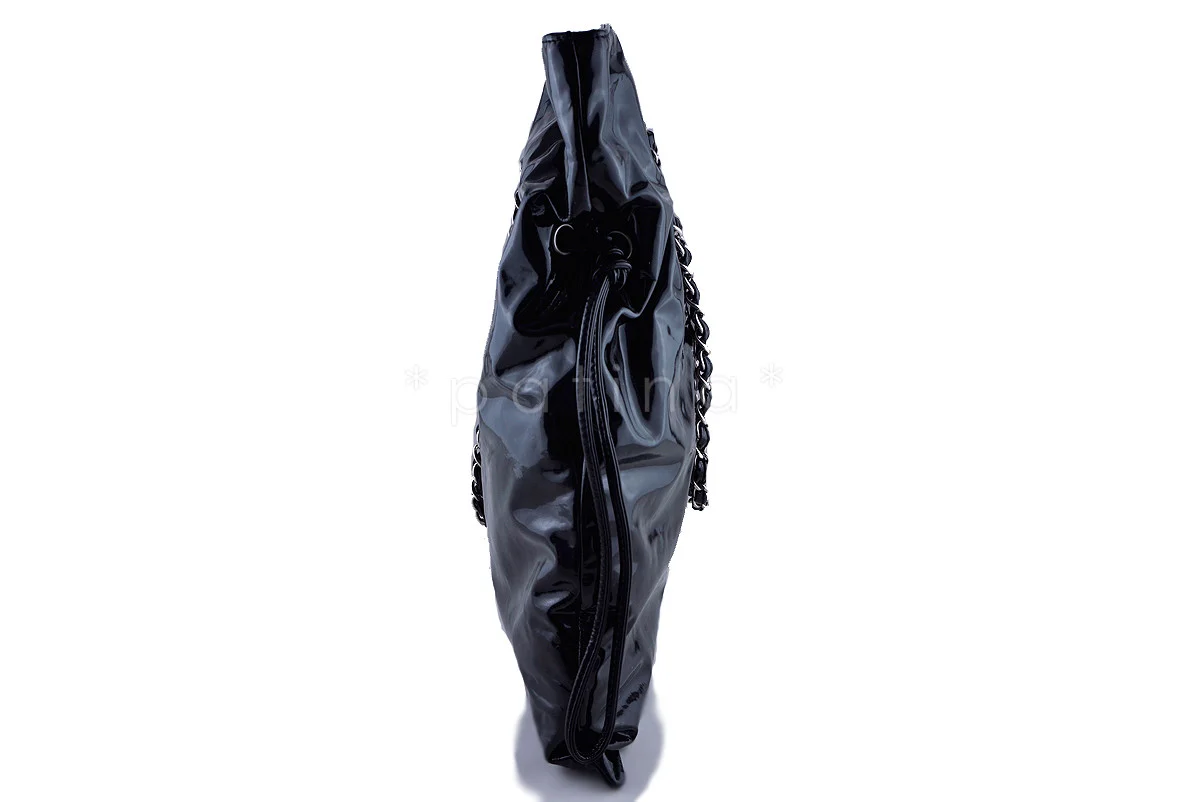 Chanel Black Jumbo Patent Bon Bons Shopper Tote Bag - Image 2