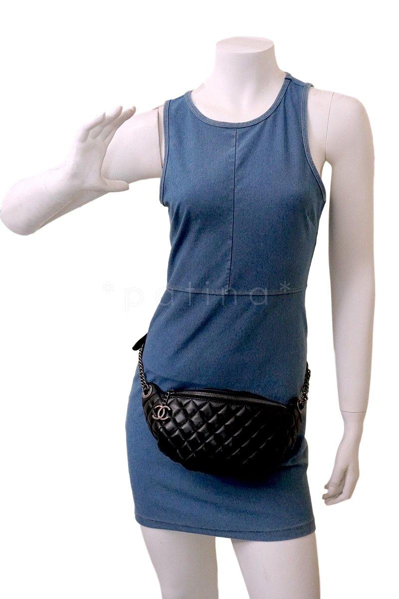 Chanel Black Lambskin Banane Fanny Pack Waist Bag RHW (pristine) - Image 11