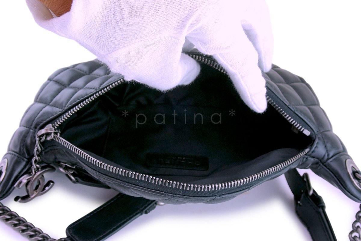Chanel Black Lambskin Banane Fanny Pack Waist Bag RHW (pristine) - Image 6
