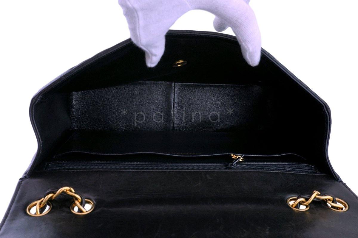 Chanel Black Lambskin Classic Jumbo Flap Bag 24k GHW - Image 10