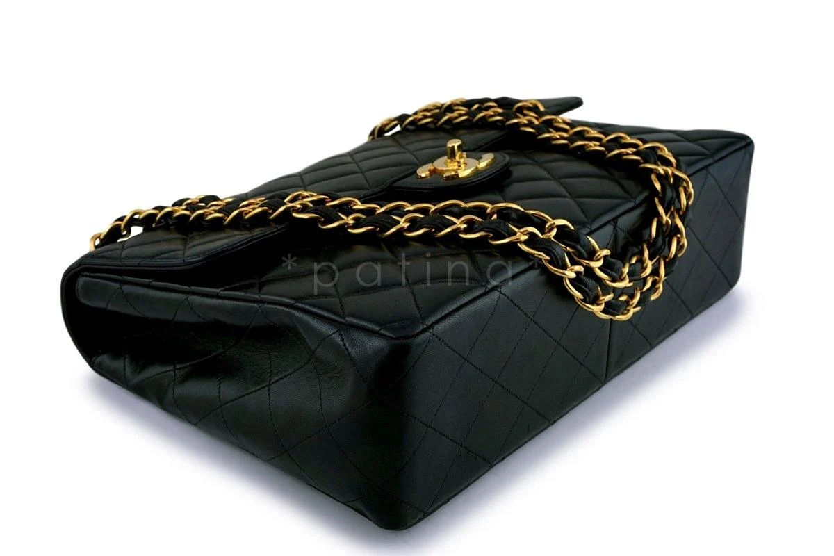Chanel Black Lambskin Classic Jumbo Flap Bag 24k GHW - Image 7