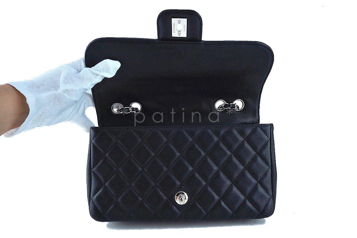 Chanel Black Lambskin Classic Quilted Flap Bag - Image 9
