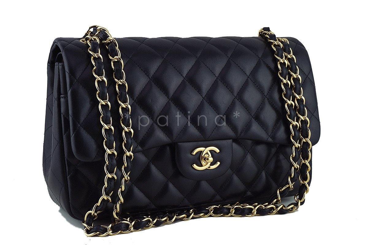 Chanel Black Lambskin Jumbo 2.55 Classic Double Flap Bag - Image 2
