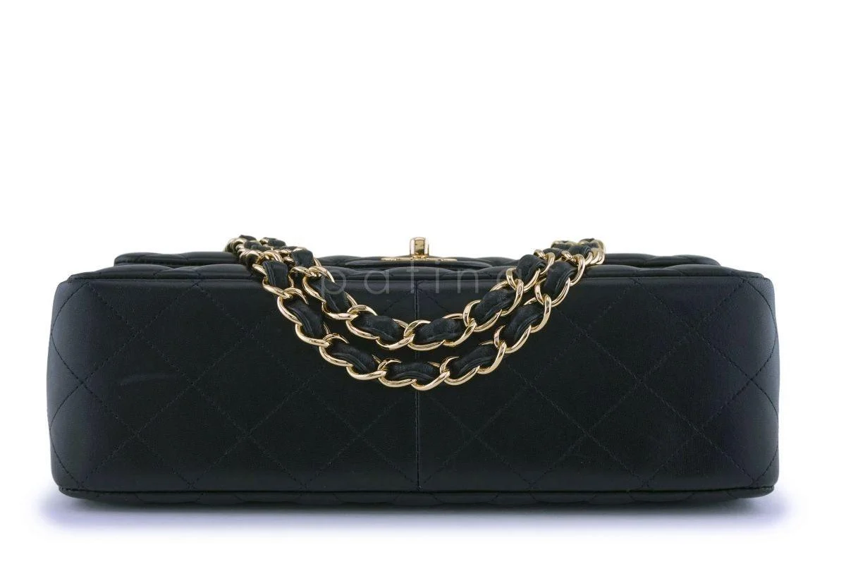 Chanel Black Lambskin Jumbo Classic Double Flap Bag GHW - Image 6