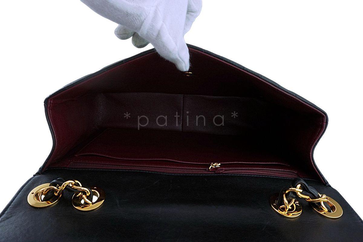 Chanel Black Lambskin Jumbo Classic Flap Bag 24k GHW - Image 10