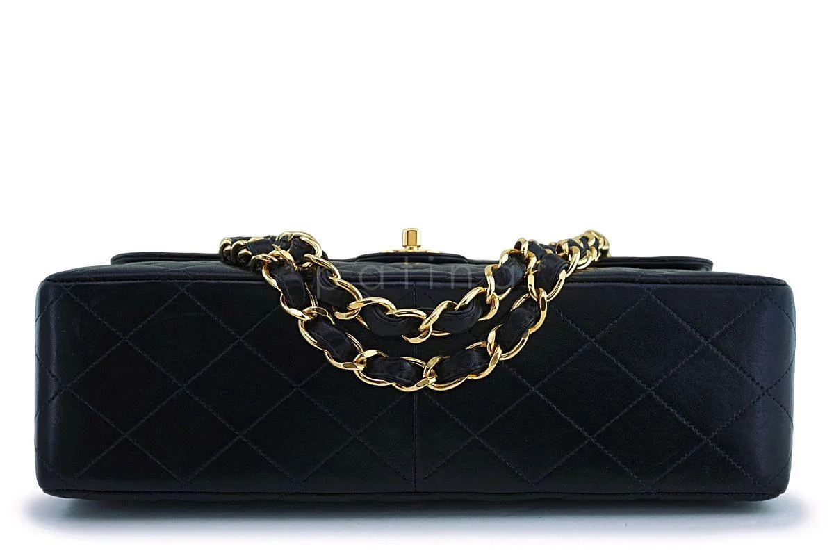 Chanel Black Lambskin Jumbo Classic Flap Bag 24k GHW - Image 6