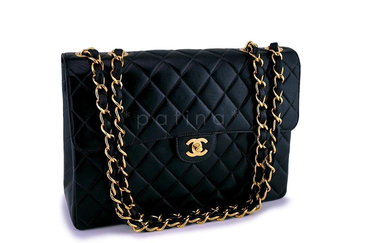 Chanel Black Lambskin Jumbo Classic Quilted Flap Bag 24k GHW - Image 2