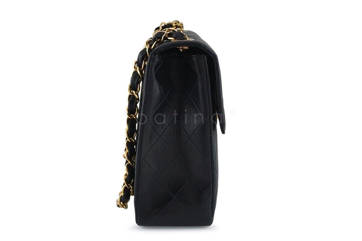 Chanel Black Lambskin Jumbo Quilted Classic 2.55 Flap Bag 24k Gold Plated - Image 4