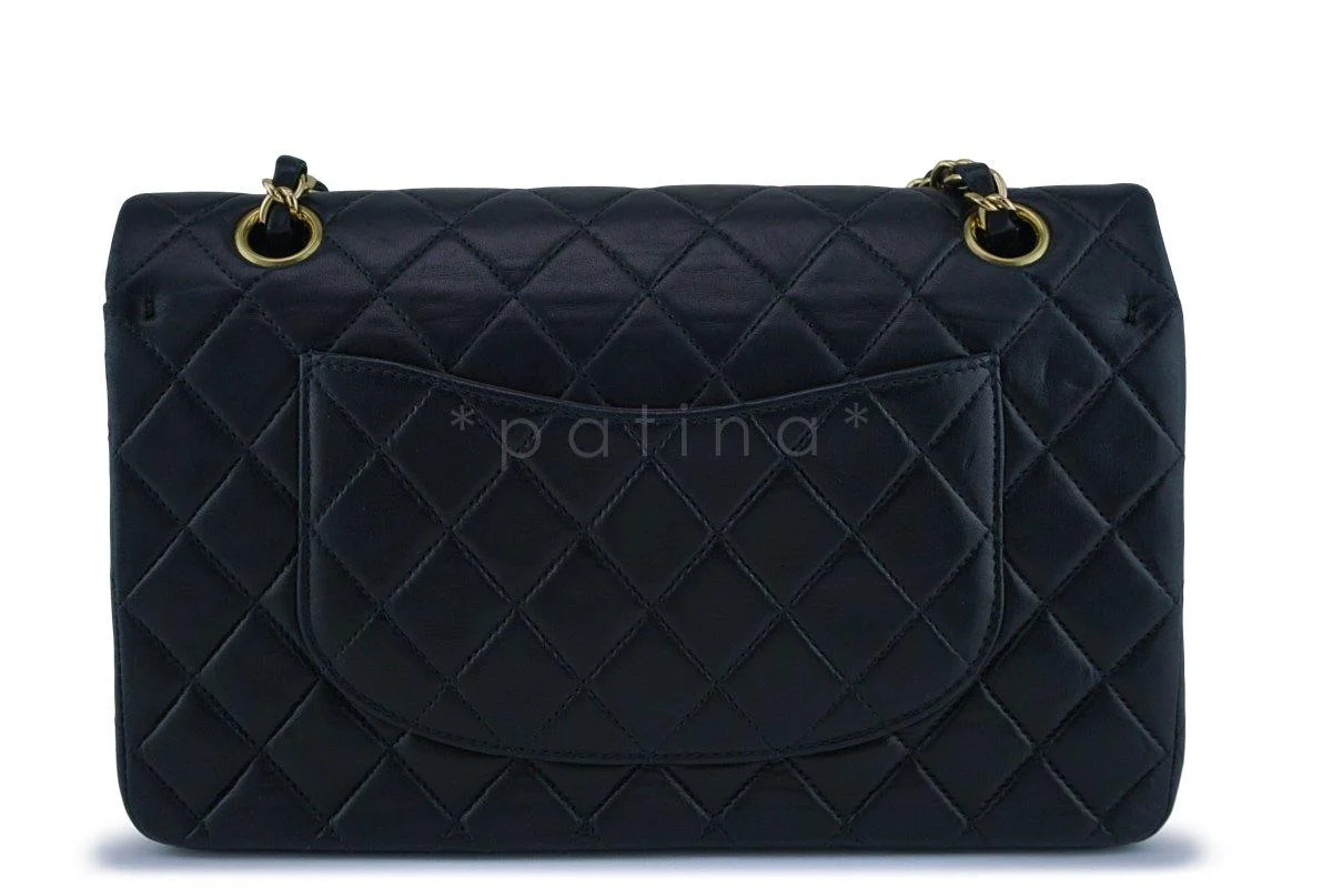 Chanel Black Lambskin Medium Classic 2.55 Double Flap Bag 18k Gold Plated - Image 5