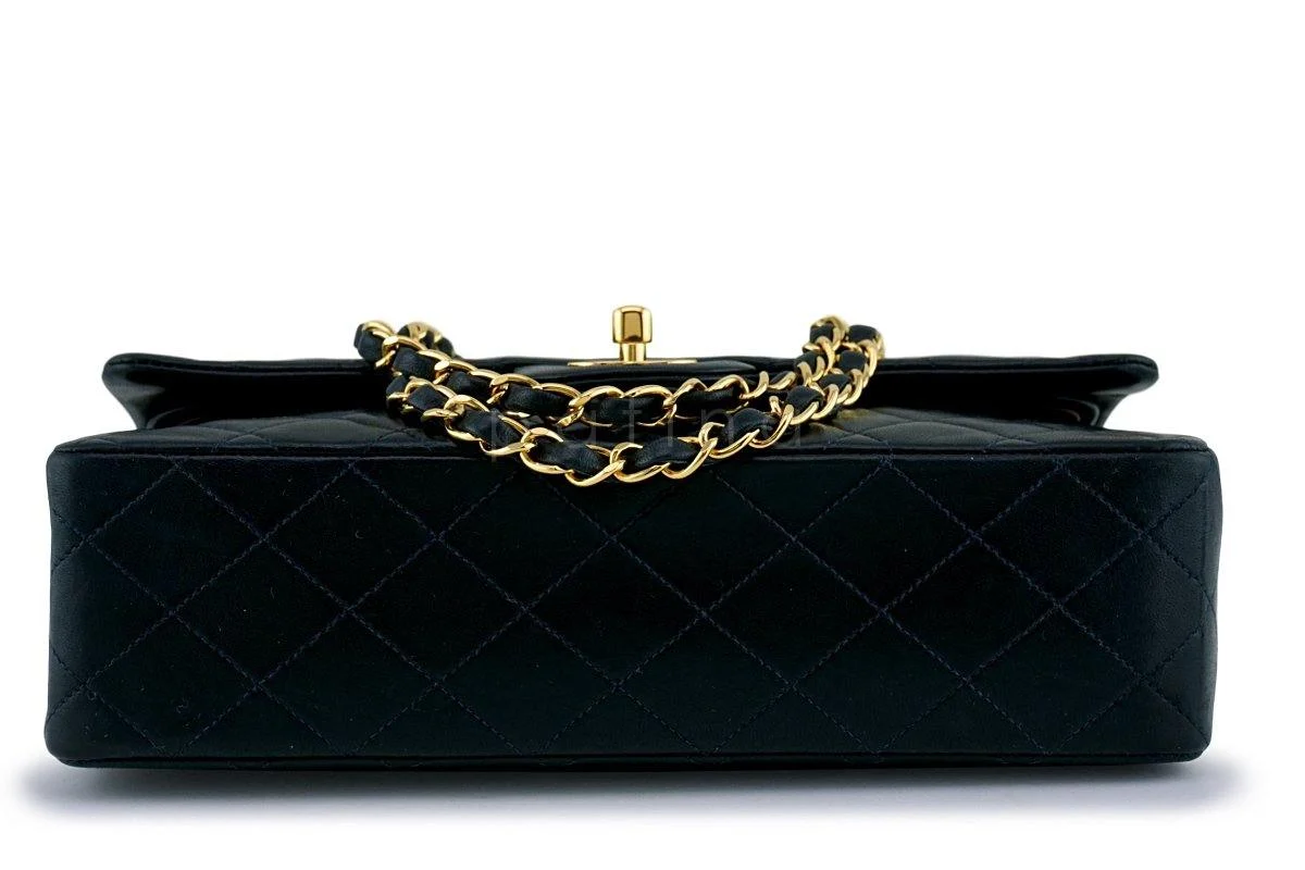Chanel Black Lambskin Medium Classic 2.55 Double Flap Bag 24k GHW - Image 6