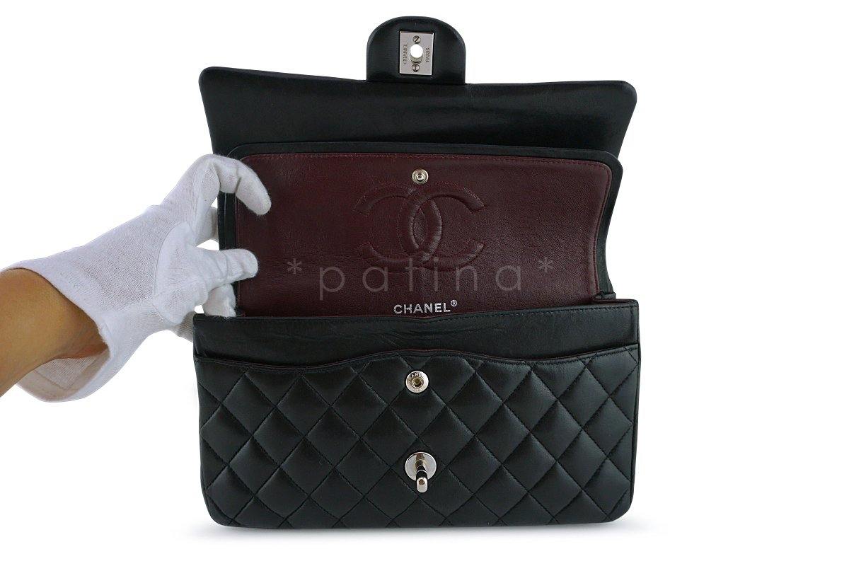 Chanel Black Lambskin Medium Classic 2.55 Double Flap Bag SHW - Image 8