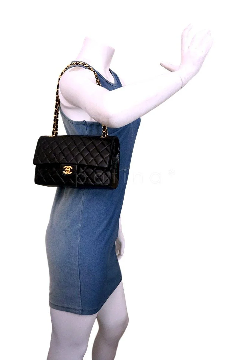 Chanel Black Lambskin Medium Classic Double Flap Bag 18k GHW - Image 13