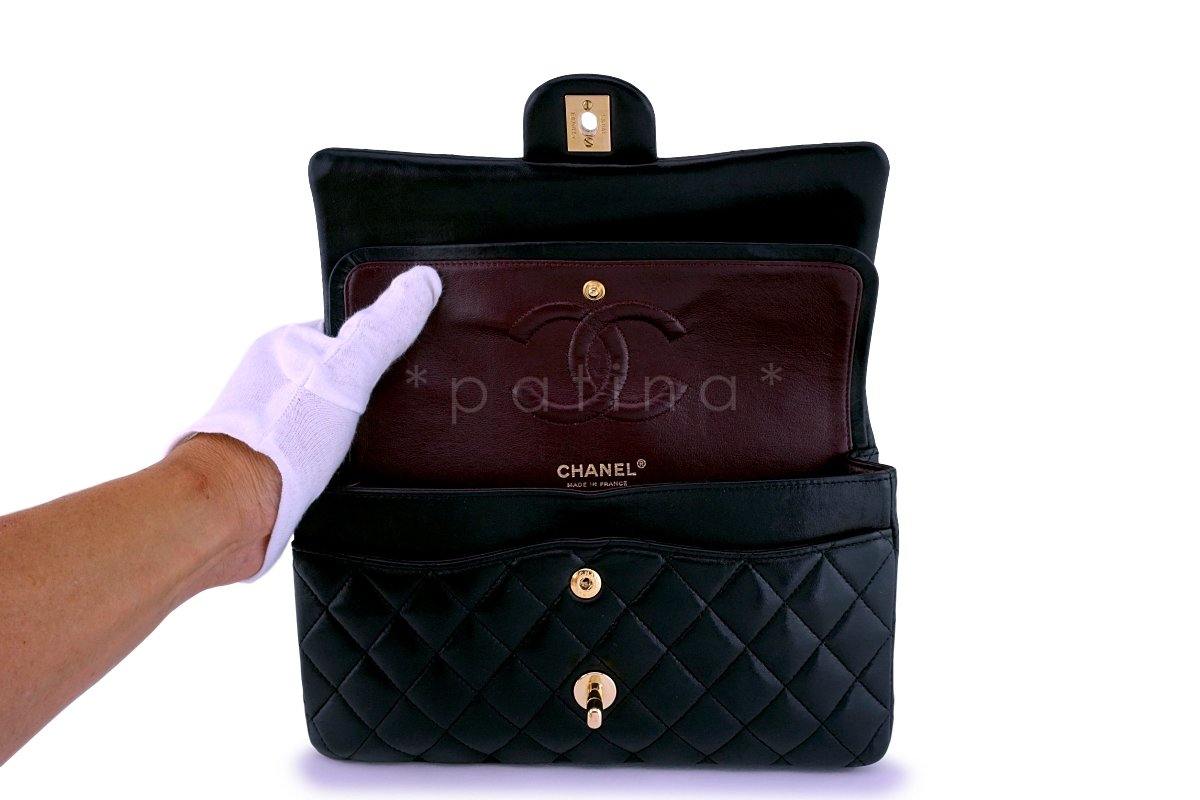 Chanel Black Lambskin Medium Classic Double Flap Bag 24k GHW - Image 9