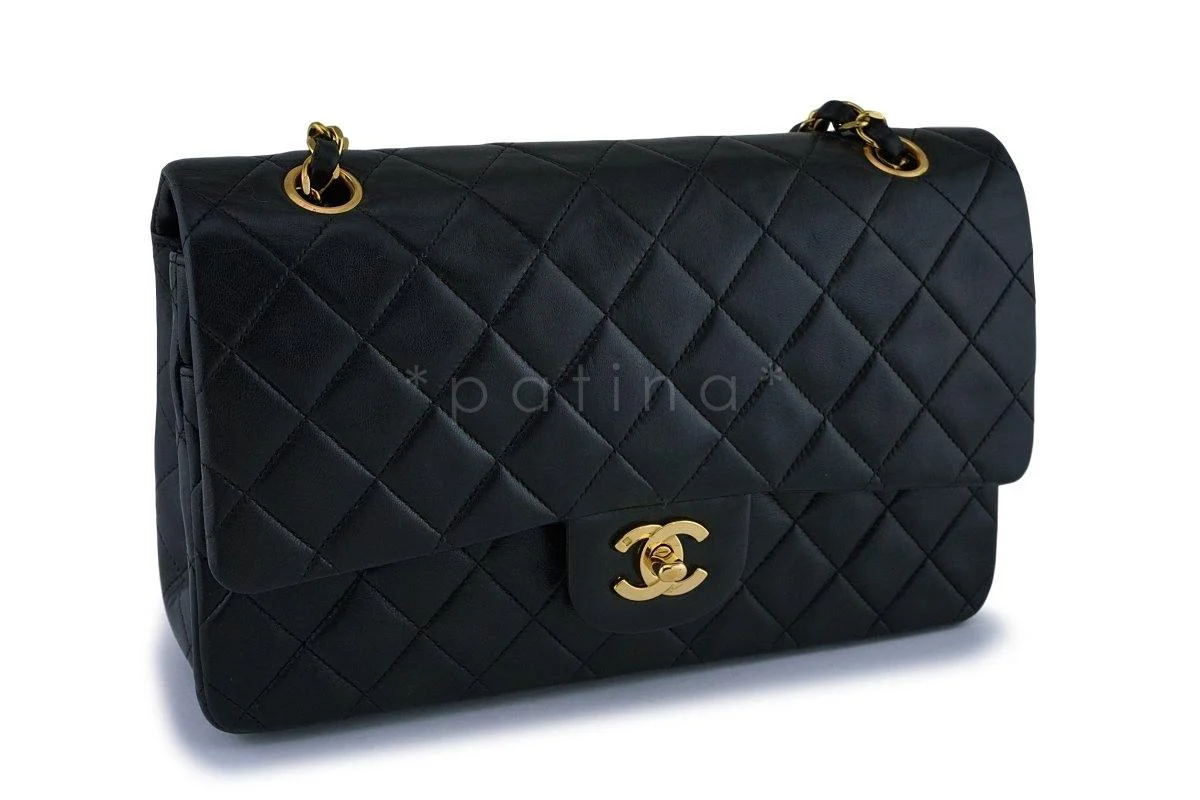 Chanel Black Lambskin Medium Classic Double Flap Bag 24k GHW - Image 3