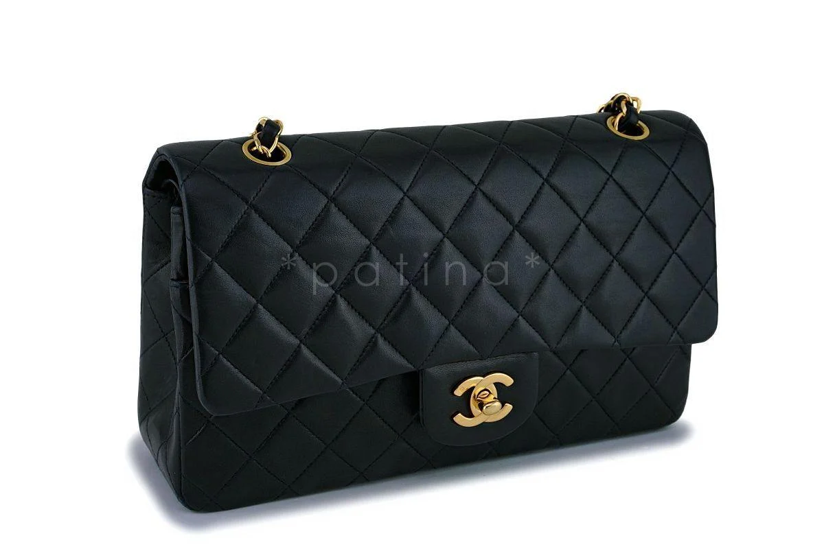 Chanel Black Lambskin Medium Classic Double Flap Bag 24k GHW - Image 3