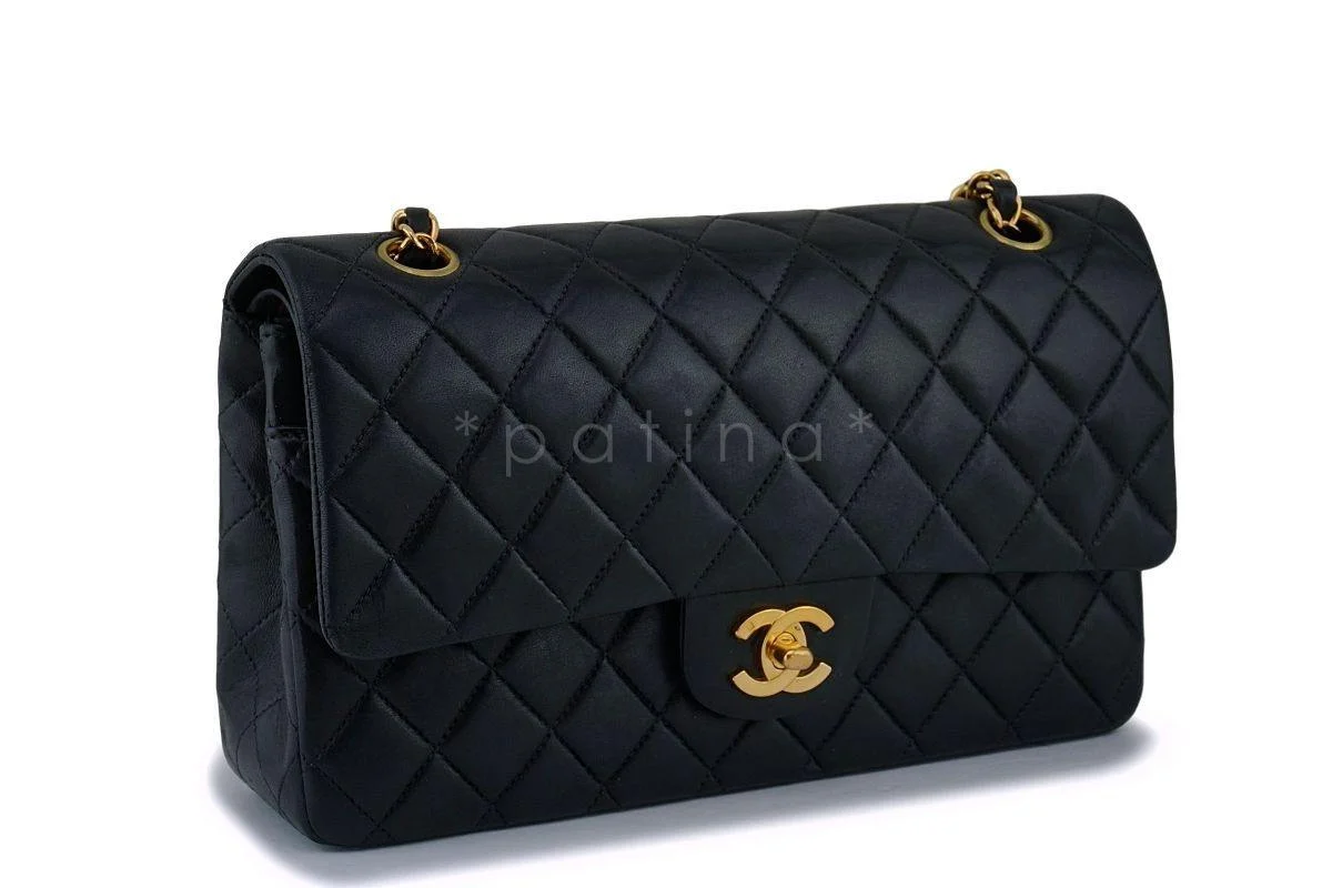Chanel Black Lambskin Medium Classic Double Flap Bag 24k GHW - Image 3