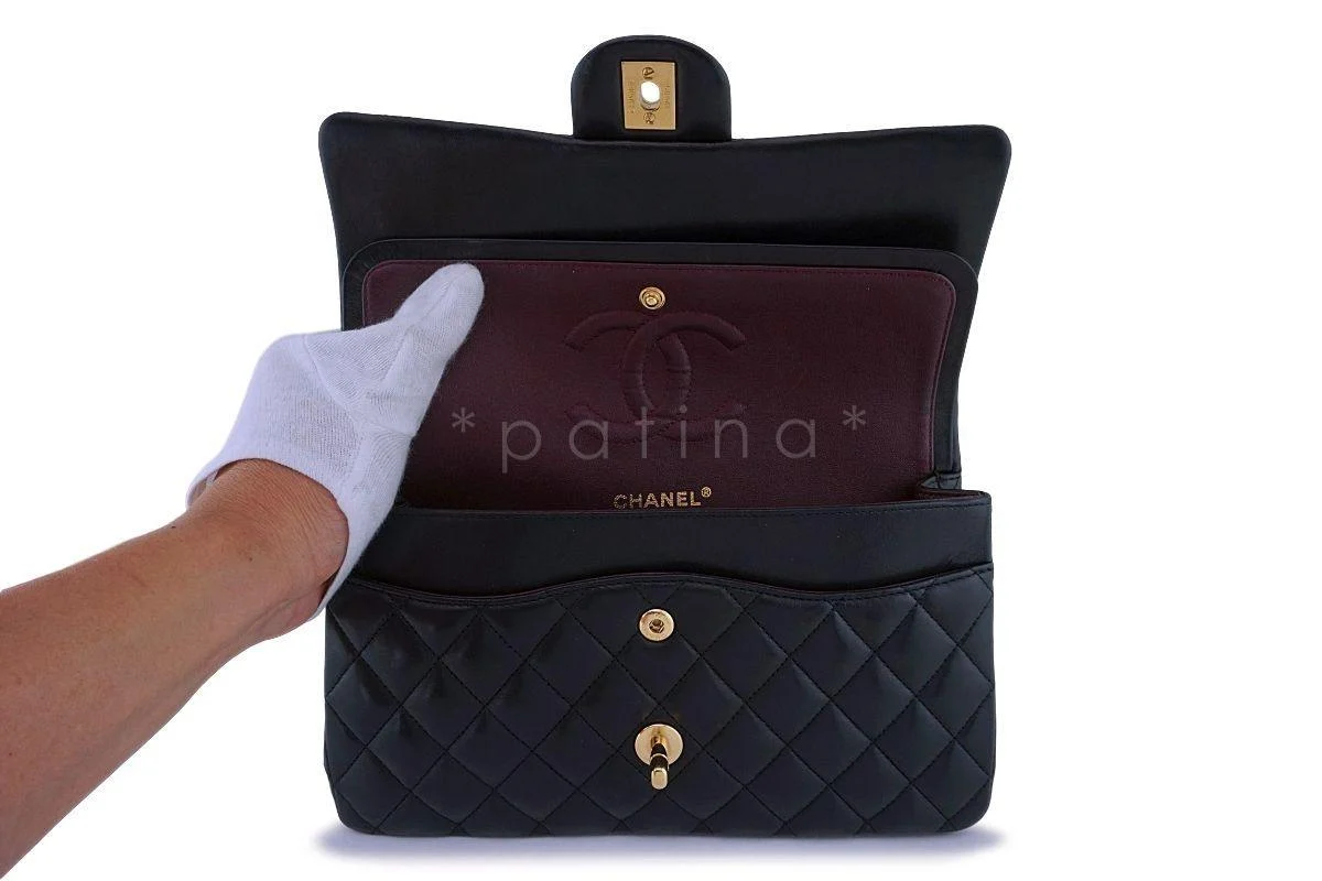 Chanel Black Lambskin Medium Classic Double Flap Bag 24k GHW - Image 9