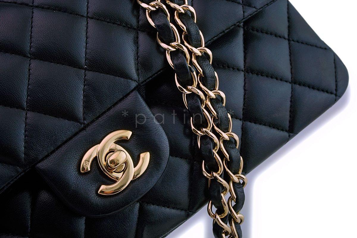 Chanel Black Lambskin Medium Classic Double Flap Bag 24k GHW - Image 8