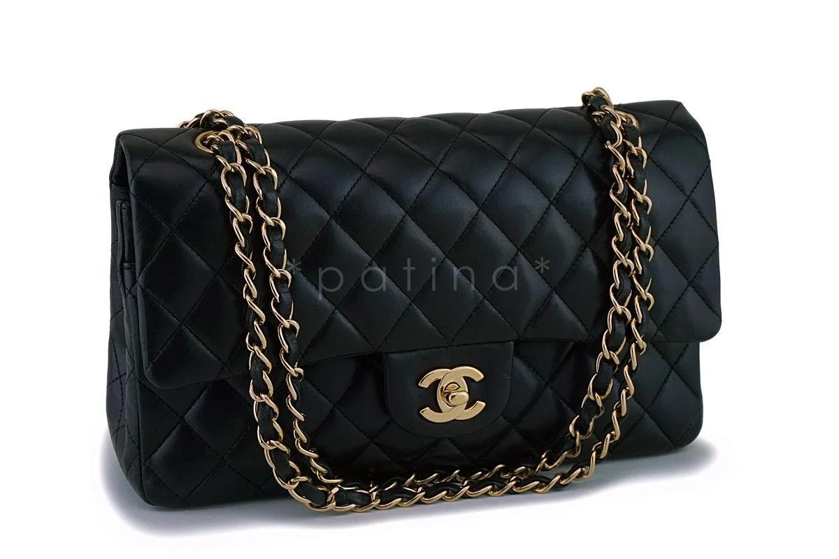 Chanel Black Lambskin Medium Classic Double Flap Bag 24k GHW - Image 2