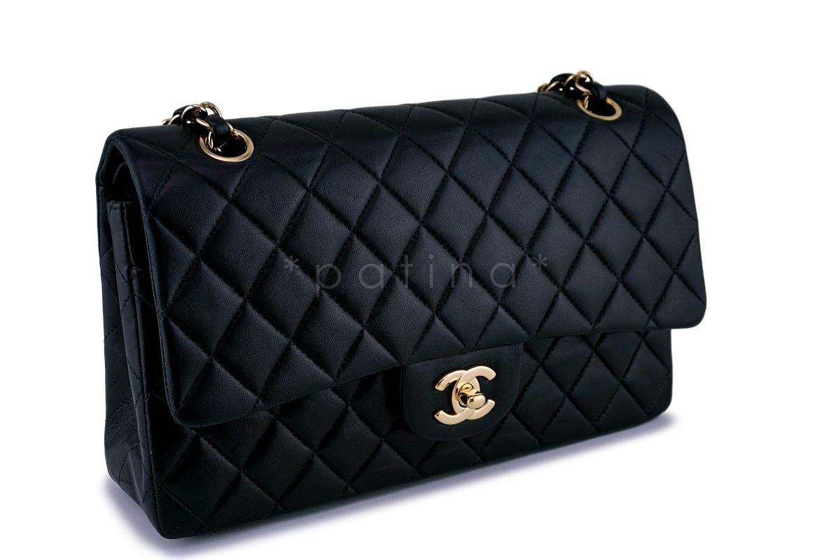 Chanel Black Lambskin Medium Classic Double Flap Bag 24k GHW - Image 3