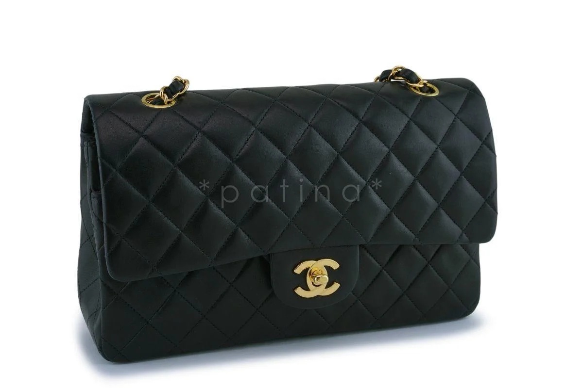 Chanel Black Lambskin Medium Classic Double Flap Bag 24k GHW - Image 3