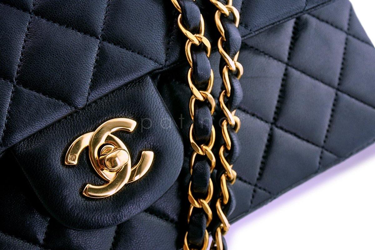 Chanel Black Lambskin Medium Classic Double Flap Bag 24k GHW - Image 8