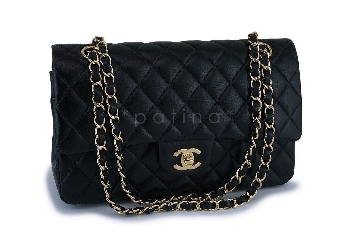 Chanel Black Lambskin Medium Classic Double Flap Bag GHW - Image 2