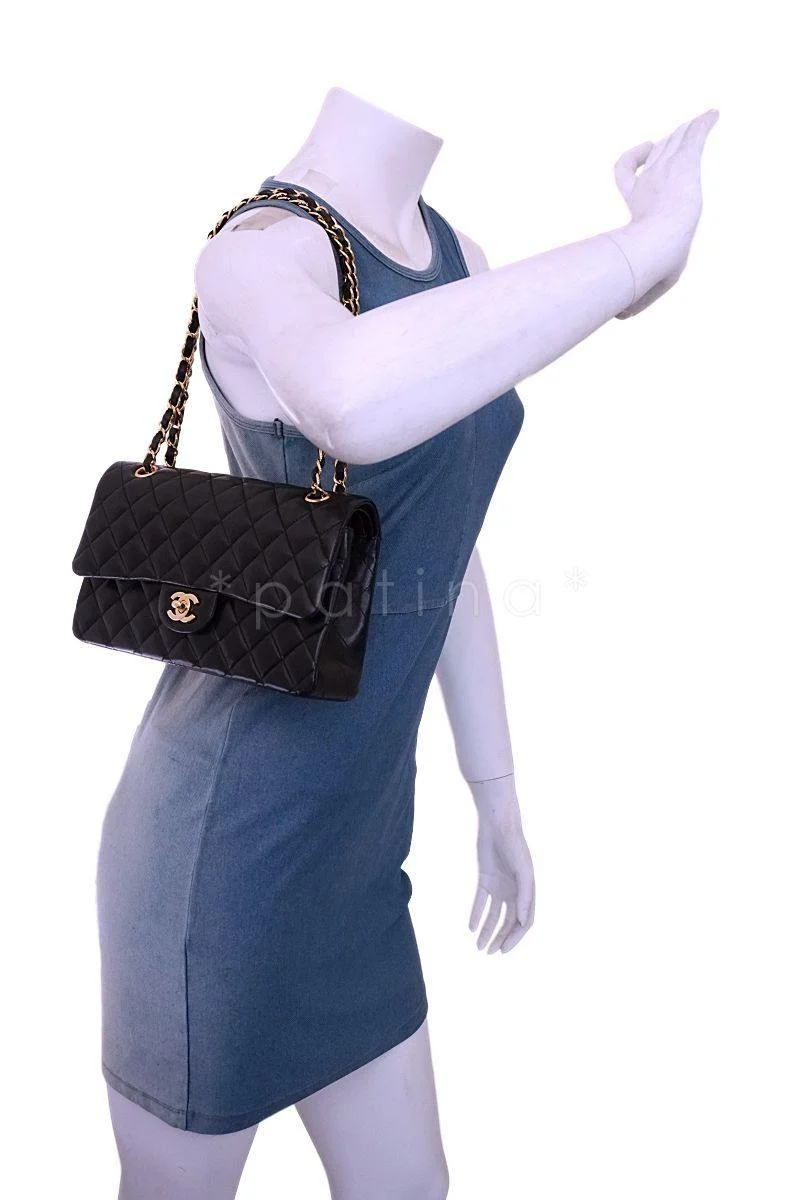 Chanel Black Lambskin Medium Classic Double Flap Bag GHW - Image 14