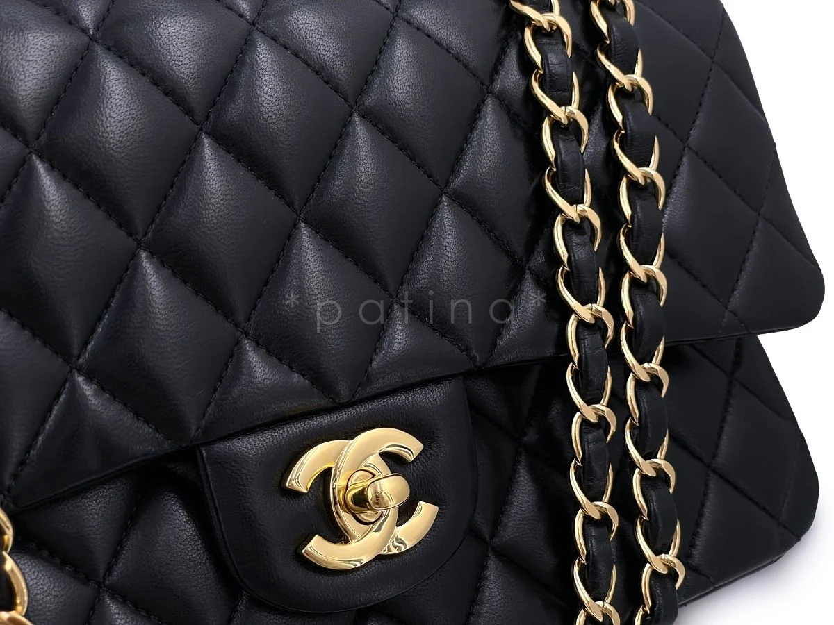 Chanel Black Lambskin Medium Classic Double Flap Bag GHW - Image 8