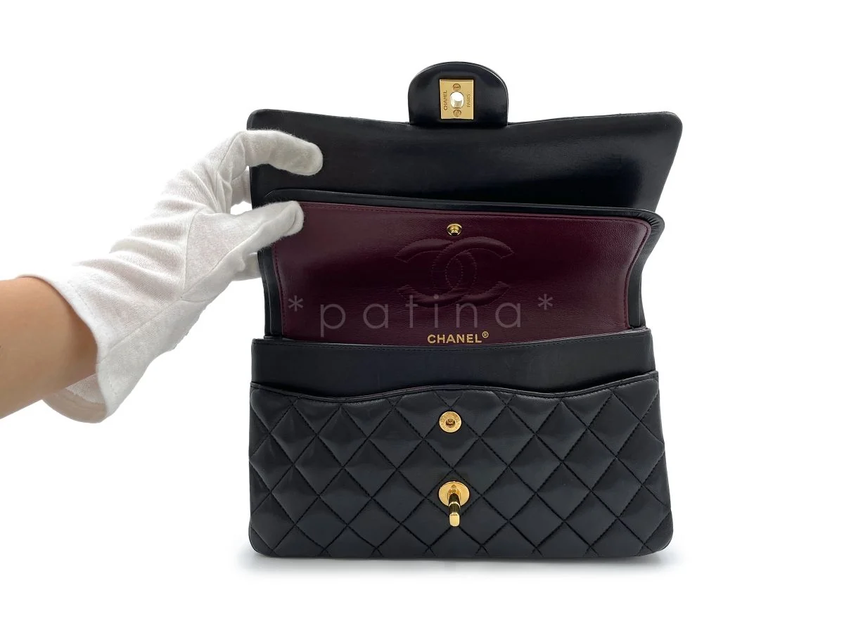 Chanel Black Lambskin Medium Classic Double Flap Bag GHW - Image 9
