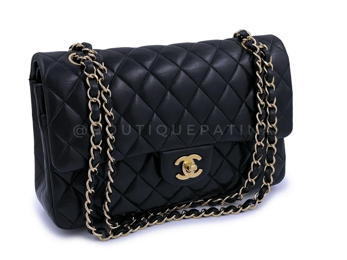 Chanel Black Lambskin Medium Classic Double Flap Bag GHW - Image 2